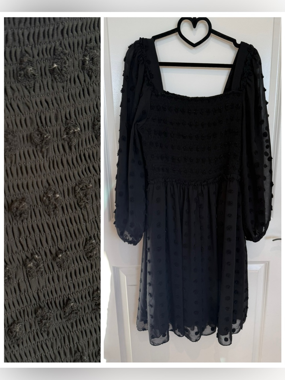 Black Swiss Dot Dress (Listing Image)